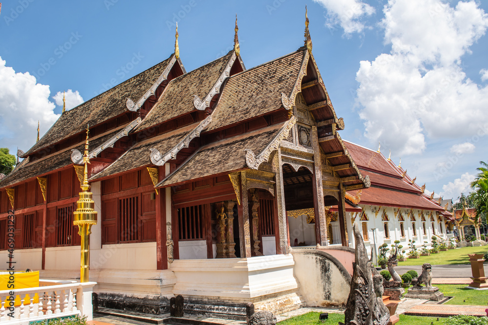 Within Wat Phra Singh is a Buddhist temple or Wat in Thai in Chiang Mai province northern of Thailand. Within Wat Phra Singh is a Buddhist temple or Wat in Thai in Chiang Mai province northern of Thailand.