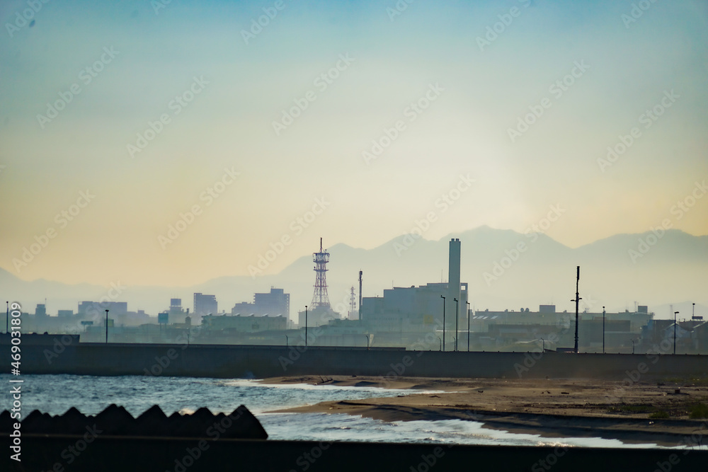 函館の砂浜と海 函館の砂浜と海