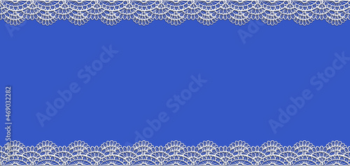 Blue background with lace pattern. Designed for printing.