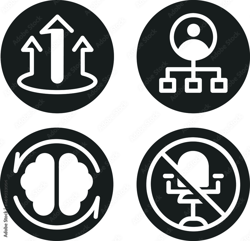 Fototapeta premium Icons, arrow, hierarchy, user, and idea