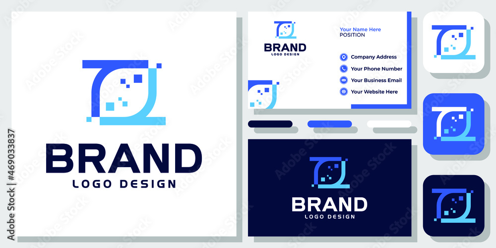 Initials Letter TT Technology Digital Square Spark Data Modern Logo Design with Business Card Template Initials Letter TT Technology Digital Square Spark Data Modern Logo Design with Business Card Template