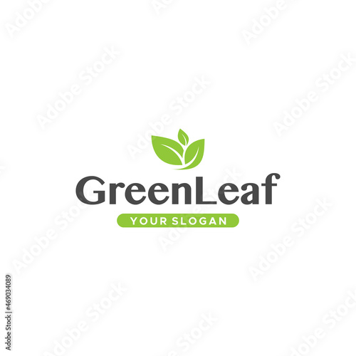 minimalist GreenLeaf leaves plants logo design