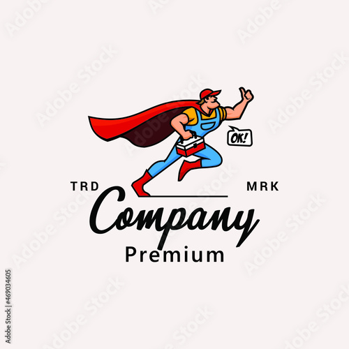 Super Serviceman Repairman Logo Vector Icon Illustration