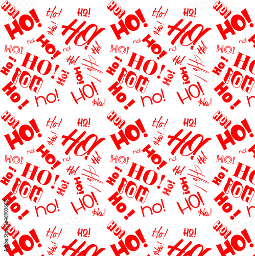 HO! HO! HO! handwritten seamless repeteing vector pattern - festive christmas holiday design for wrapping paper, cards, banners and posters etc. - Editable vector EPS