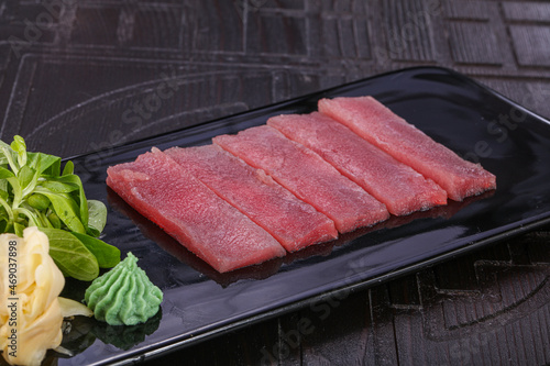 Japanese cuisine Sashimi with tuna