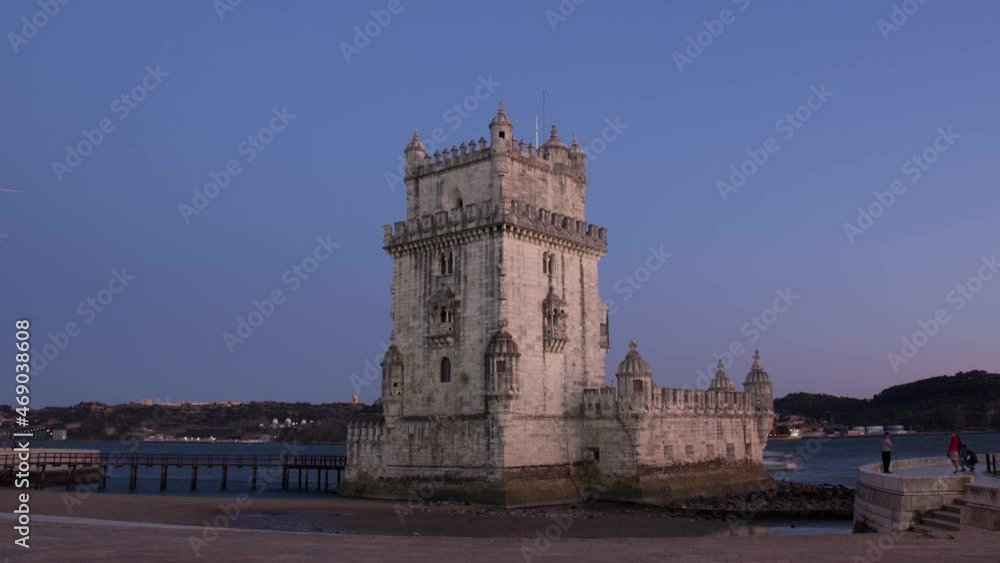 Lisbon, Portugal- Belém Tower Hyperlapse