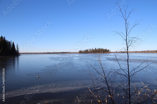 Ice On The Lake  Elk Island National Park  Alberta