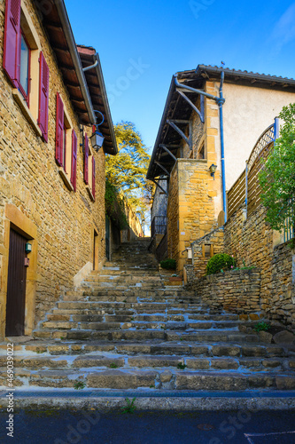 Small road of the village of Chatillon d Azergues