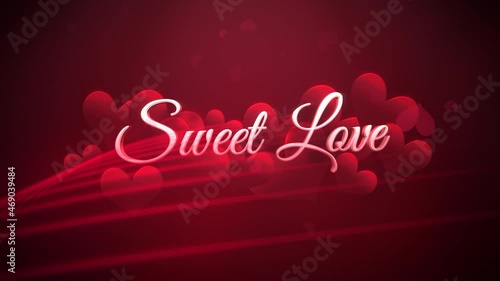 Wallpaper Mural Sweet Love with red hearts and abstract lines, motion holidays, romantic and love style background Torontodigital.ca