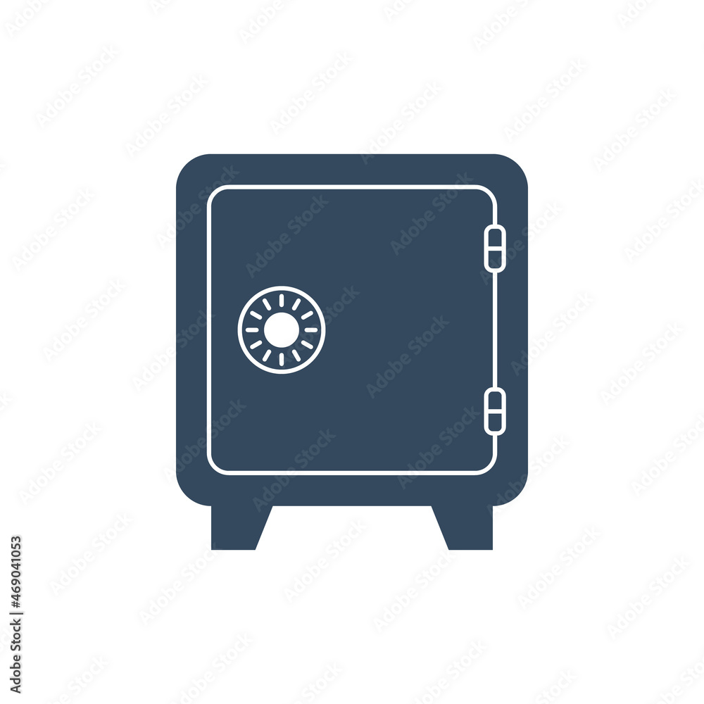 closed deposit safe box with digital lock, flat vector icon closed deposit safe box with digital lock, flat vector icon