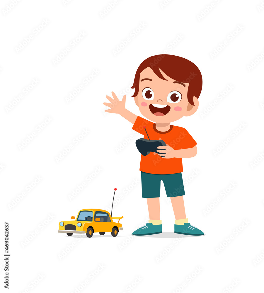 little boy play with remote control toy car little boy play with remote control toy car