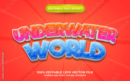 Underwater world editable text effect