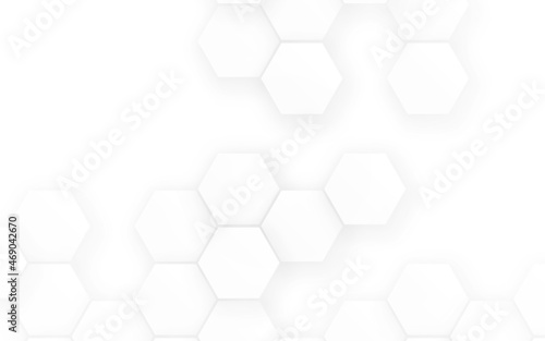 hexagon concept design abstract technology background vector EPS, Abstract white hexagon concept background, soft white background. 