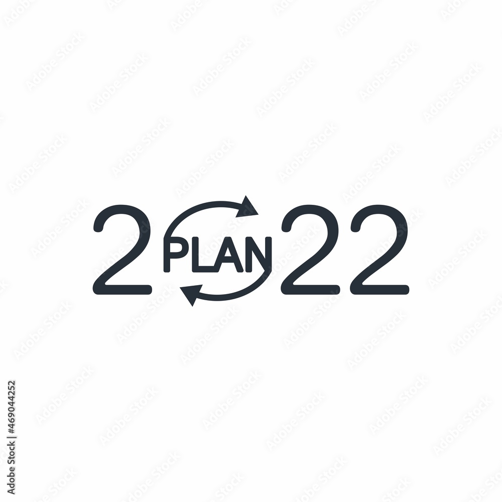 New plans and changes for 2022 year. Vector icon isolated on white background.