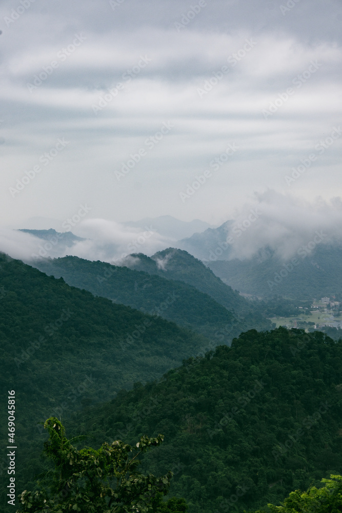 Beautiful nature with trees and mountains, waterfalls. It is a tourist destination for a vacation. Beautiful nature with trees and mountains, waterfalls. It is a tourist destination for a vacation.