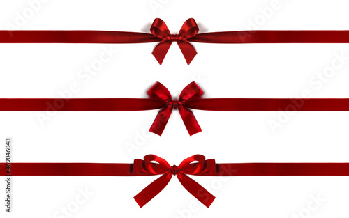 Red bow on white background