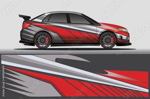 Car livery wrap decal  rally race style vector illustration abstract background