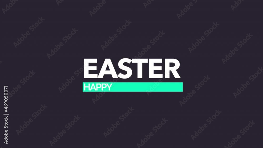 Happy Easter with green line, motion holidays and promo style background Happy Easter with green line, motion holidays and promo style background