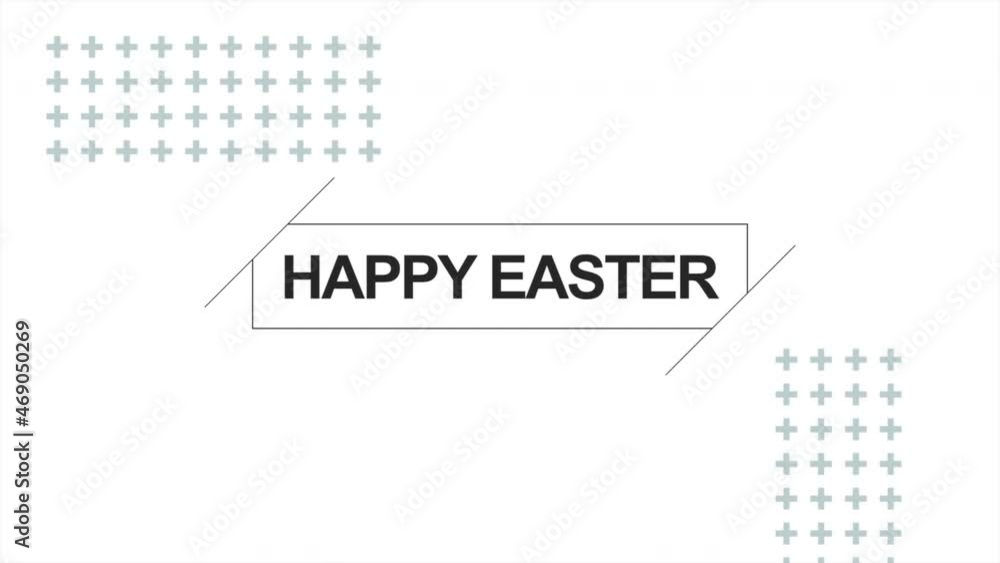 Happy Easter with crosses pattern, motion holidays and promo style background Happy Easter with crosses pattern, motion holidays and promo style background
