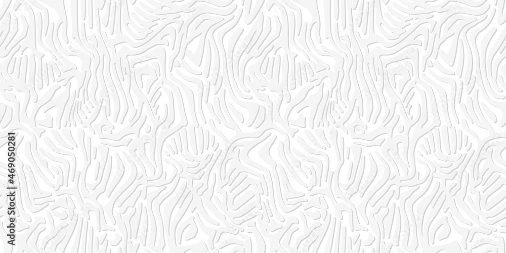 Zebra striped wallpaper with relief. Tribal pattern embossing, seamless pattern of animal skins. Monochrome white texture, wildlife print for fabric, wrappers, paper. Vector illustration Zebra striped wallpaper with relief. Tribal pattern embossing, seamless pattern of animal skins. Monochrome white texture, wildlife print for fabric, wrappers, paper. Vector illustration
