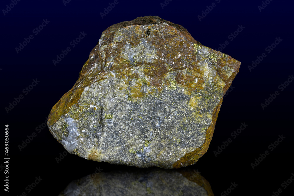 Fototapeta premium Siderite (mineral) on black background