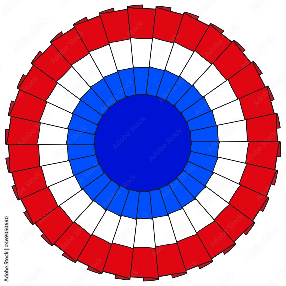 Obraz premium French tricolor cockade, France, vector illustration