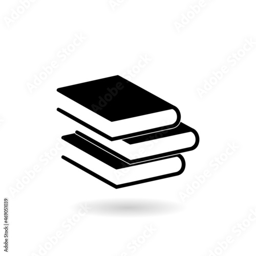 Book icon with shadow isolated on white background