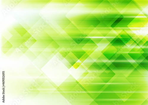 Abstract template background white and green squares overlapping and texture.