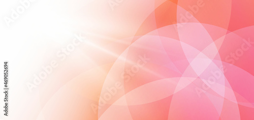 Abstract trendy white and pink circle overlapping background with copy space for text.