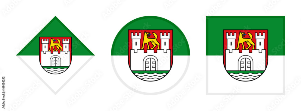 Wolfsburg flag icon set.  vector illustration isolated on white background	
