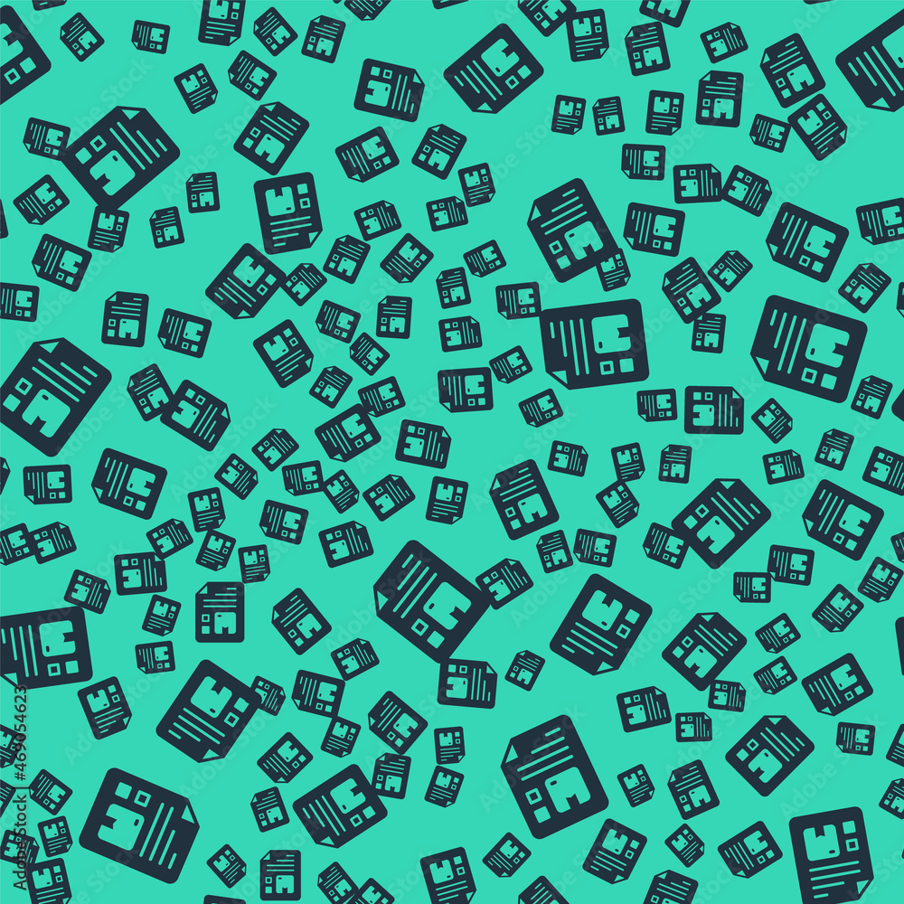 Black Waybill icon isolated seamless pattern on green background. Vector Black Waybill icon isolated seamless pattern on green background. Vector