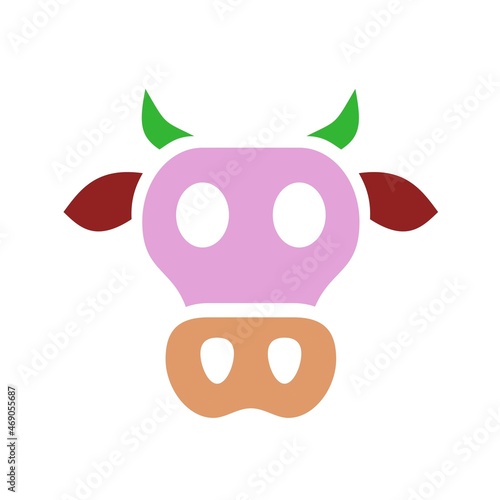 Cow icon on white background. Illustration.