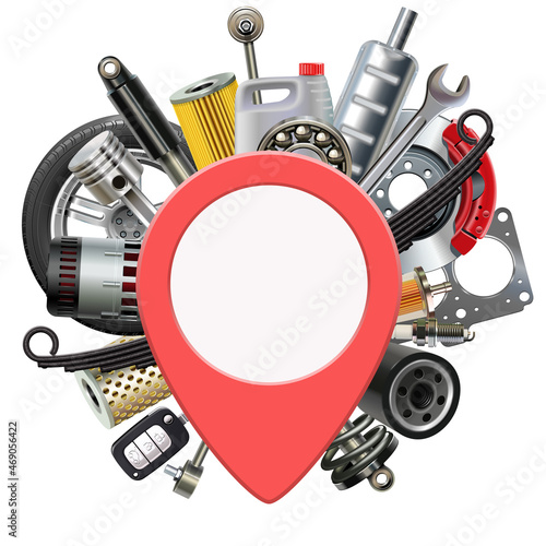 Vector Car Parts with Pick Point