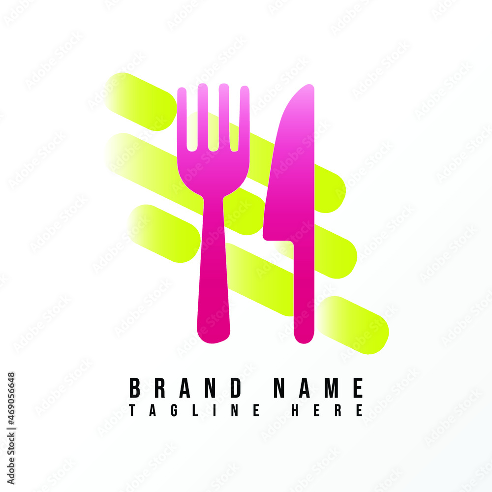 Obraz premium LOGO FAST FOOD FLAT SIMPLE CONCEPT DESIGN