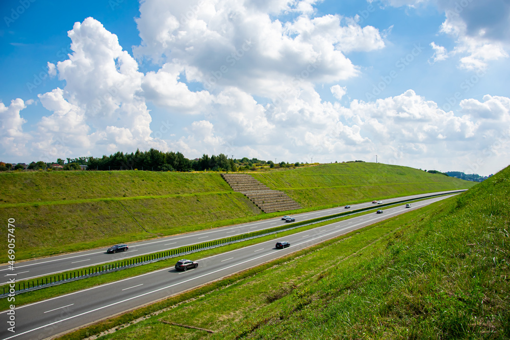 landscape highway, A1 highway north south section Pyrzowice - Piekary Śląskie