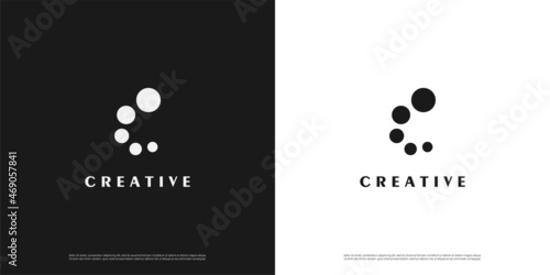 Letter C logo icon abstract dot design template elements