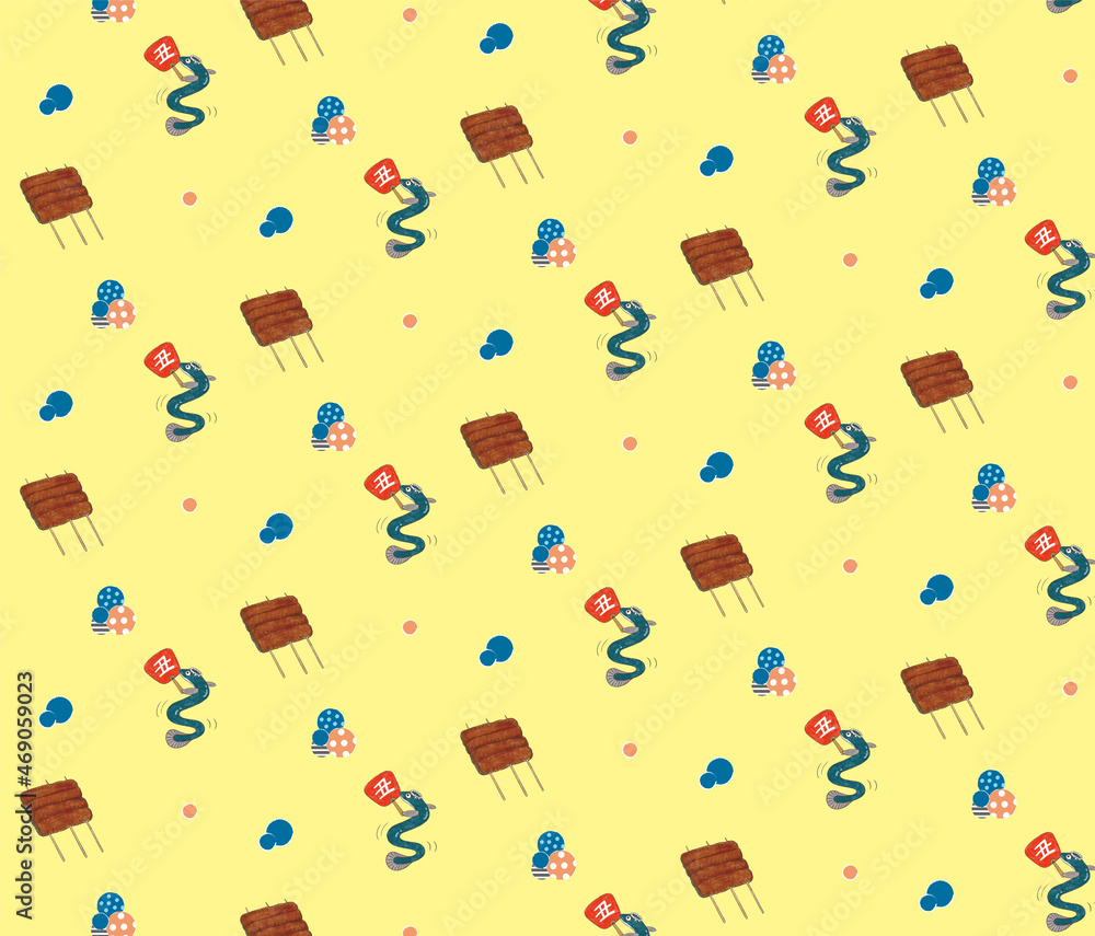 パターン素材うなぎ/This is a pattern material using an eel illustration. パターン素材うなぎ/This is a pattern material using an eel illustration.