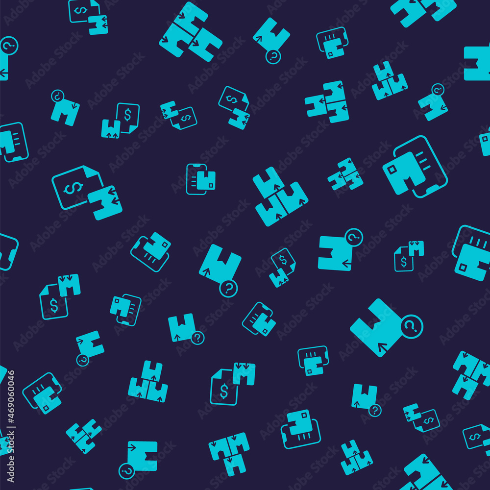 Set Waybill, Document tracking marker, Carton cardboard box and on seamless pattern. Vector Set Waybill, Document tracking marker, Carton cardboard box and on seamless pattern. Vector