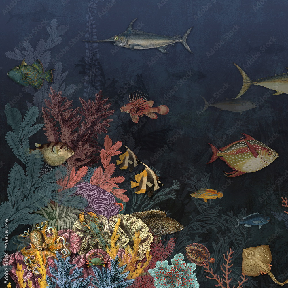 Fototapeta Tło oceanu akwarium