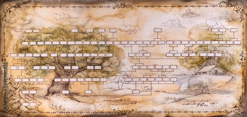 watercolor family tree