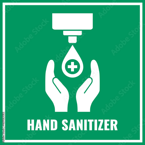 Hand sanitizer sign, sanitise your hands here