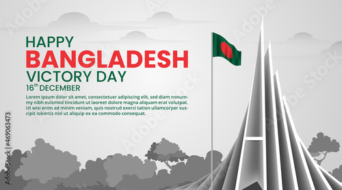 Obraz na plátně Bangladesh victory day background with a colored pencil national monument and wa
