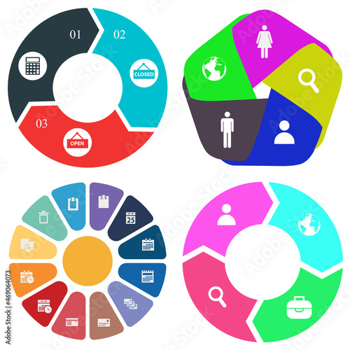 Business infographics. Set of pie chart.