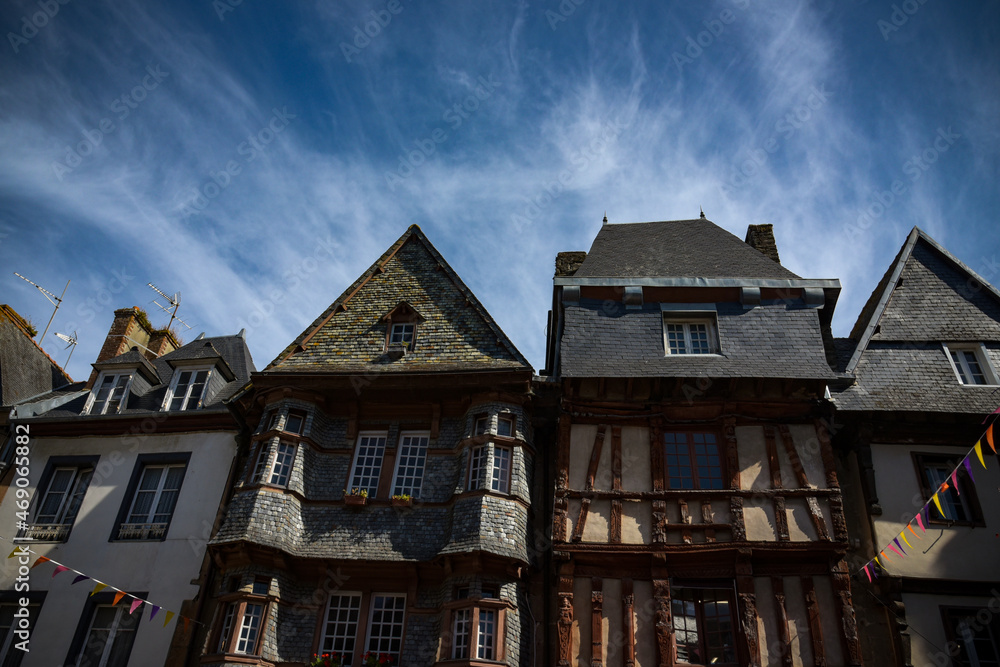 Fototapeta premium View on the city of lannion on coast of armor in brittany