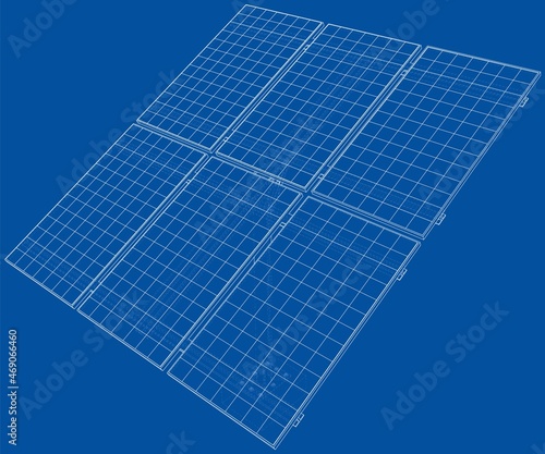Solar Panel Concept. Vector rendering of 3d
