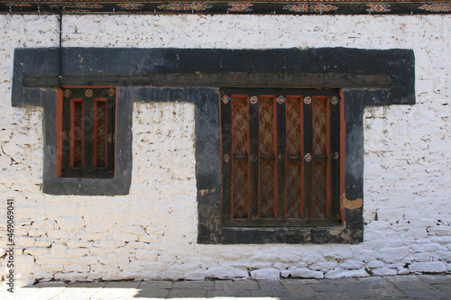 buddhist fortress (dzong) in trongsa (bhutan) photo