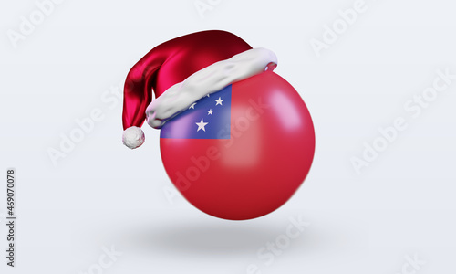 3d santa claus cap Samoa flag rendering front view