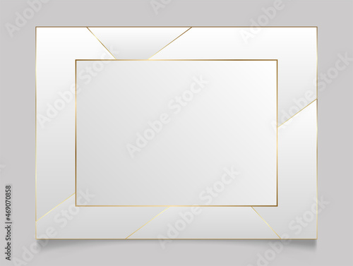 Golden shiny glowing blank frame