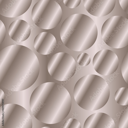 Metal bronze gradient circles seamless pattern