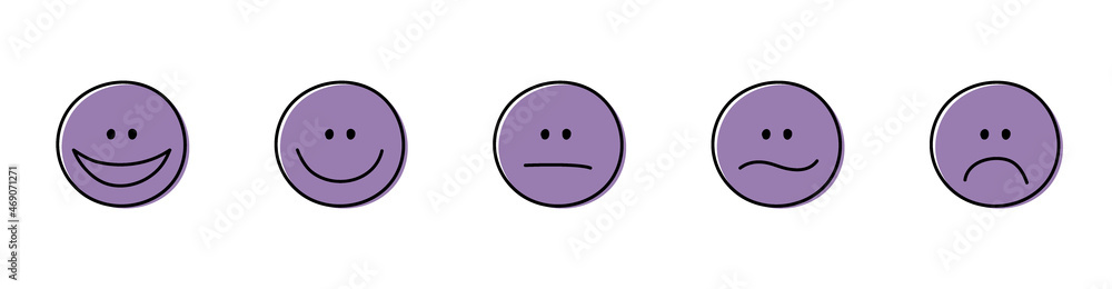 Fototapeta premium Funny emoticons. Appraisal concept. Vector